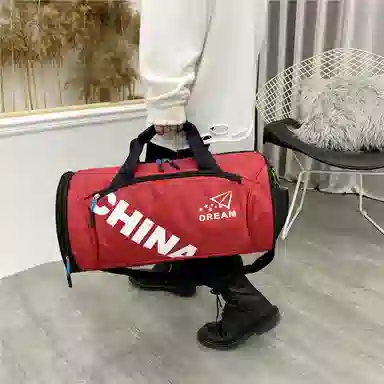 度森袋鼠 时尚百搭休闲运动风大容量 尼龙 健身包 男女同款情侣款 黑色/红色/绿色/蓝色/玫红色