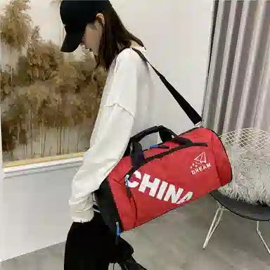 度森袋鼠 时尚百搭休闲运动风大容量 尼龙 健身包 男女同款情侣款 黑色/红色/绿色/蓝色/玫红色