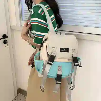 度森袋鼠 时尚运动休闲轻便 尼龙 双肩包 常规 女款 灰色/紫色/绿色