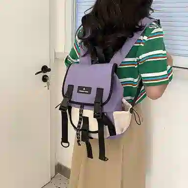 度森袋鼠 时尚运动休闲轻便 尼龙 双肩包 常规 女款 灰色/紫色/绿色