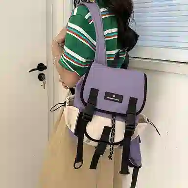 度森袋鼠 时尚运动休闲轻便 尼龙 双肩包 常规 女款 灰色/紫色/绿色