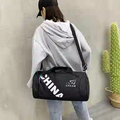 度森袋鼠 时尚百搭休闲运动风大容量 尼龙 健身包 男女同款情侣款 黑色/红色/绿色/蓝色/玫红色