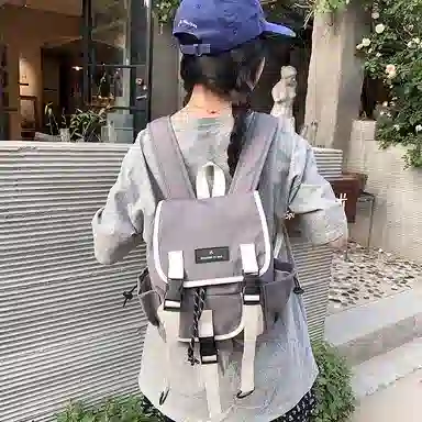 度森袋鼠 时尚运动休闲轻便 尼龙 双肩包 常规 女款 灰色/紫色/绿色