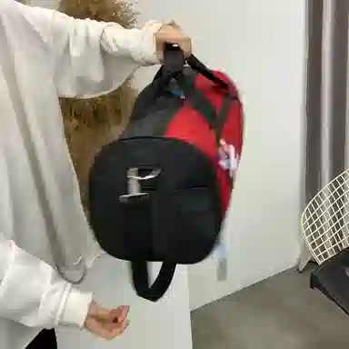 度森袋鼠 时尚百搭休闲运动风大容量 尼龙 健身包 男女同款情侣款 黑色/红色/绿色/蓝色/玫红色