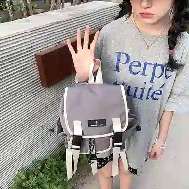 度森袋鼠 时尚运动休闲轻便 尼龙 双肩包 常规 女款 灰色/紫色/绿色