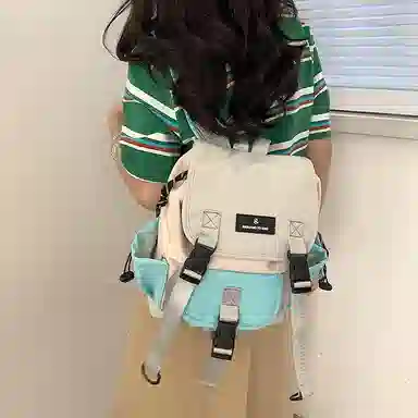 度森袋鼠 时尚运动休闲轻便 尼龙 双肩包 常规 女款 灰色/紫色/绿色