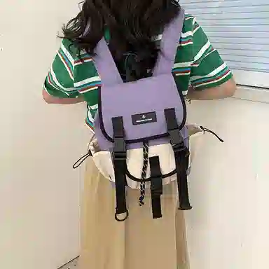 度森袋鼠 时尚运动休闲轻便 尼龙 双肩包 常规 女款 灰色/紫色/绿色