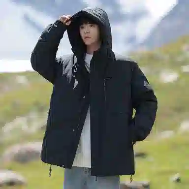 雅鹿 潮牌厚款御寒保暖时尚连帽城市户外百搭舒适宽松羽绒服 男款