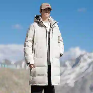 雅鹿 潮牌加厚保暖极寒户外时尚连帽百搭舒适长款羽绒服 男女同款