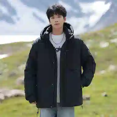 雅鹿 潮牌厚款御寒保暖时尚连帽城市户外百搭舒适宽松羽绒服 男款