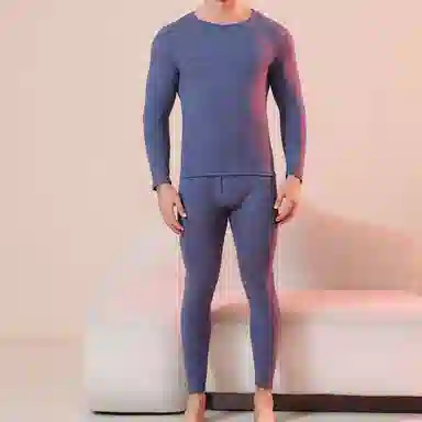 雅鹿 防寒时尚隐形纯色保暖套装 男款