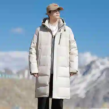 雅鹿 潮牌加厚保暖极寒户外时尚连帽百搭舒适长款羽绒服 男女同款