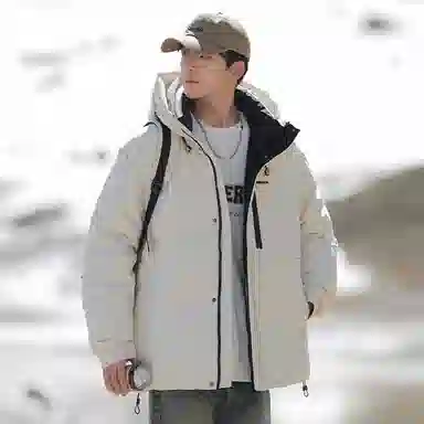 雅鹿 潮牌厚款御寒保暖时尚连帽城市户外百搭舒适宽松羽绒服 男款