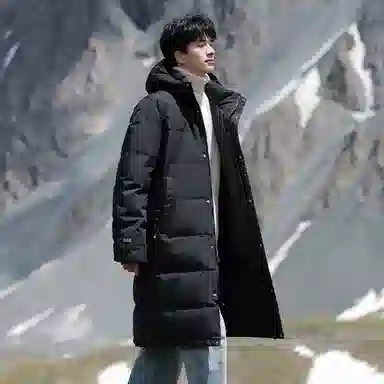 雅鹿 潮牌加厚保暖极寒户外时尚连帽百搭舒适长款羽绒服 男女同款