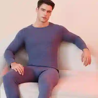 雅鹿 防寒时尚隐形纯色保暖套装 男款