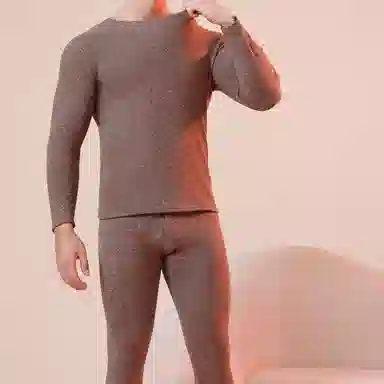 雅鹿 防寒时尚隐形纯色保暖套装 男款