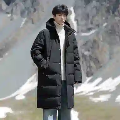 雅鹿 潮牌加厚保暖极寒户外时尚连帽百搭舒适长款羽绒服 男女同款