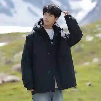 雅鹿 潮牌厚款御寒保暖时尚连帽城市户外百搭舒适宽松羽绒服 男款