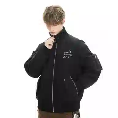 The Simpsons Streetwear Graffiti Embroidered Down Jacket