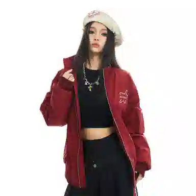 The Simpsons Streetwear Graffiti Embroidered Down Jacket