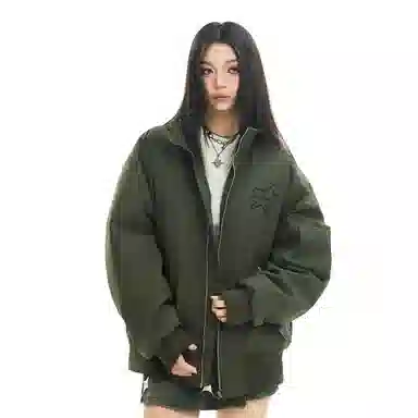 The Simpsons Streetwear Graffiti Embroidered Down Jacket