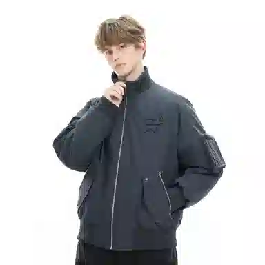 The Simpsons Streetwear Graffiti Embroidered Down Jacket