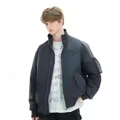 The Simpsons Streetwear Graffiti Embroidered Down Jacket