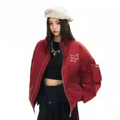 The Simpsons Streetwear Graffiti Embroidered Down Jacket