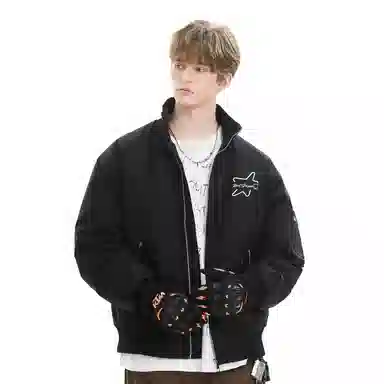 The Simpsons Streetwear Graffiti Embroidered Down Jacket