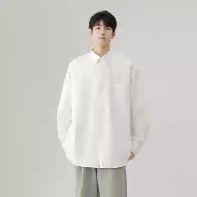 日系文艺简约多巴胺口袋款外套休闲简约宽松通勤打底长袖衬衫 男女同款