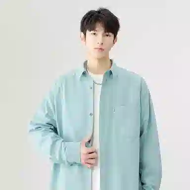 日系文艺简约多巴胺口袋款外套休闲简约宽松通勤打底长袖衬衫 男女同款