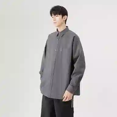 日系文艺简约多巴胺口袋款外套休闲简约宽松通勤打底长袖衬衫 男女同款
