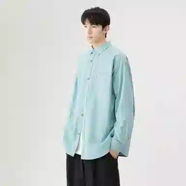 日系文艺简约多巴胺口袋款外套休闲简约宽松通勤打底长袖衬衫 男女同款