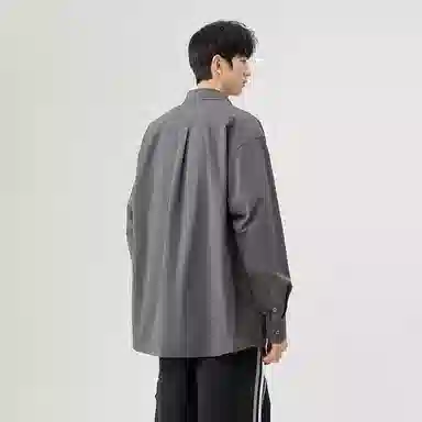 日系文艺简约多巴胺口袋款外套休闲简约宽松通勤打底长袖衬衫 男女同款