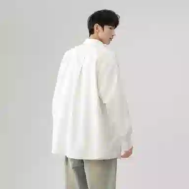 日系文艺简约多巴胺口袋款外套休闲简约宽松通勤打底长袖衬衫 男女同款