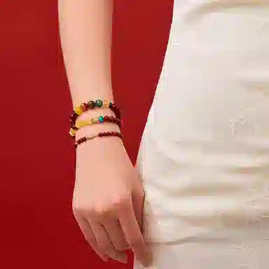 石头记 水逆退散 吉祥如意八方来财 招福串珠 竹节 节节高升时来运转珠 本命年红色转运 礼盒款再造辰砂 朱砂 手串 女款