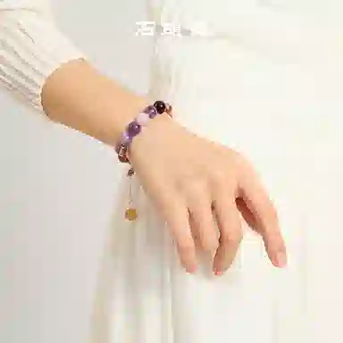 石头记 前途似锦 九紫离火 紫气东来 小众转运佛珠串珠 能量磁场#好运 礼盒装天然 紫水晶 手串 女款