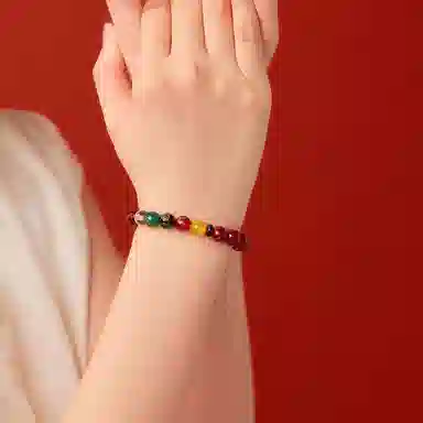 石头记 五路财神 水逆退散吉祥如意八方来财 招福串珠 时来运转珠 本命年红色转运配饰 礼盒款再造辰砂 朱砂 手串 女款