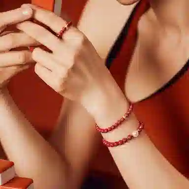 石头记 水逆退散 吉祥如意八方来财 招福串珠 时来运转珠首饰 红色转运 礼盒款再造辰砂 朱砂 手串 女款