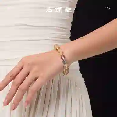 石头记 金霸大综合 时来运转诸事顺遂有钱花  黄塔晶 金发晶 财运连连新中式国潮吸金招财#好运天然 多色水晶 手串 男女同款情侣款