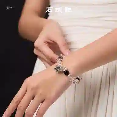 石头记 稳定情绪清透氛围感白月光腕饰 小众精致饰品 上班上学约会通勤百搭贵气感 #好运 礼盒款天然 白水晶 手串 男女同款情侣款