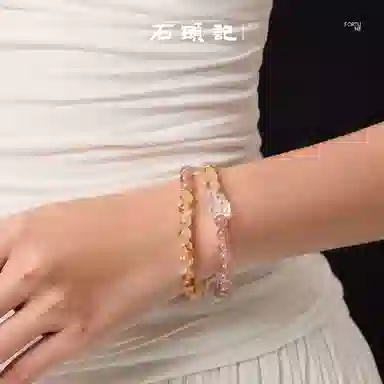 石头记 手饰 双圈貔貅配饰 新中式国风做个富婆 诸事顺利 事业上岸显白贵气高级感百搭 #好运 黄水晶 手串 女款