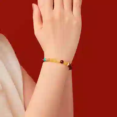 石头记 水逆退散 吉祥如意八方来财 招福串珠 竹节 节节高升时来运转珠 本命年红色转运 礼盒款再造辰砂 朱砂 手串 女款