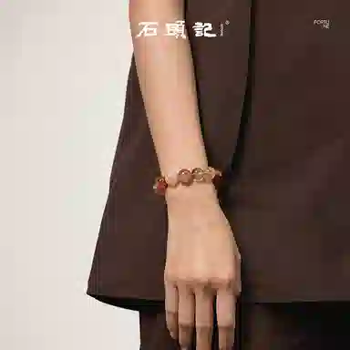 石头记 做个富婆 诸事顺利 显白通勤百搭#好运天然 红胶花 手串 女款