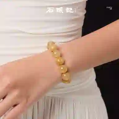 石头记 招财进宝 时来运转寓意 八方来财 小众设计 新中式国朝转运#好运天然 金发晶 手串 男女同款情侣款