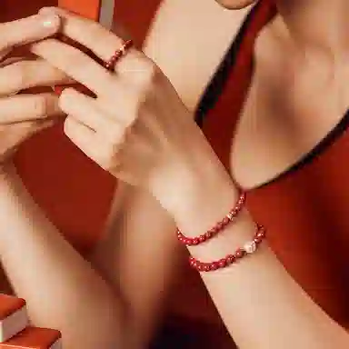 石头记 水逆退散 吉祥如意八方来财 招福串珠 时来运转珠首饰 红色转运 礼盒款再造辰砂 朱砂 手串 女款