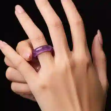 石头记 前途似锦 九紫离火 紫气东来 新中式戒圈指环 食指 招财纳福转运旺事业疗愈能量磁场#好运 礼盒装天然 紫水晶 戒指 女款