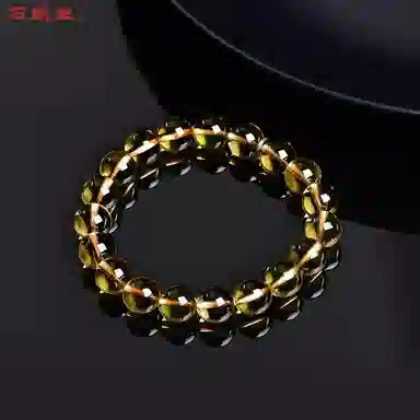 石头记 招财进宝 时来运转寓意八方来财 暴富 做个富婆 小众设计不规则串珠配饰 新中式国朝好运 礼盒款天然 黄水晶 手串 男女同款情侣款