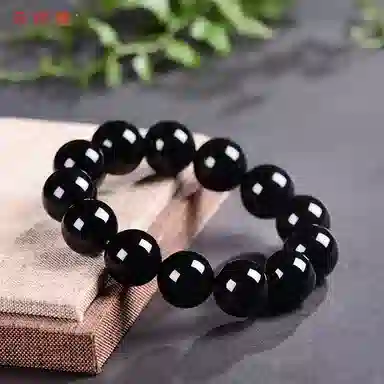 石头记 国朝复古新中式招财 时尚简约黑色百搭 转运珠时来运转 黑曜石 玉石手串 男女同款情侣款