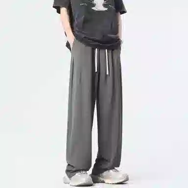 零氏 垂感纯色系带宽松简约时尚百搭运动长裤美式高街户外透气舒适运动薄款直筒阔腿休闲裤 男女同款
